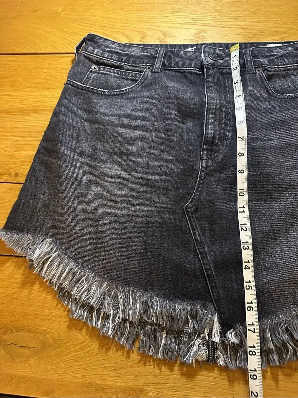 NWT Free People denim mini skirt womens 31 Bailey maverick black